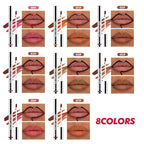 2Pcs Matte Liquid Lip Gloss Stain-Peel Off Lip Liner Tattoo, Long Lasting Peel Off Lip Stain,Waterproof & Transfer-Proof Lip Liner Peel Off Lip Gloss for All Skin Types (#02+#03)