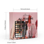 All in One Eyeshadow Palette Makeup Set, Makeup Kits with Makeup Brush Set, Mascara, Eyebrow Pen,Travel Makeup Bundle Holiday Surprising Makeup Gift Box for Women Girls, Vegan, Maquillage