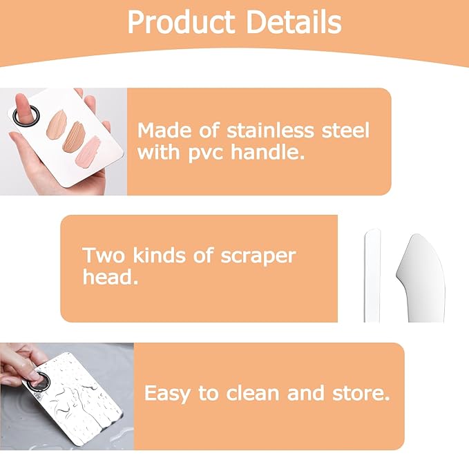 3 Pcs Makeup Foundation Spatula Spoon Tool Set,