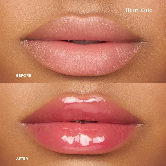 Dreamy Gleamy Tinted Lip Oil, Moisturizing, Shiny, Cruelty-Free, Vegan, Hydrating, Non-Sticky Tinted Lip Gloss, 5ml (Berry Cute)