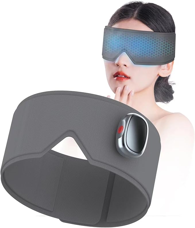 Heating or Cooling Eye Mask for Dark Circles and Eye Neck Padeye Mask Skincare and Puffiness, Intelligent Heating Physical Cooling (Gray)