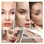 4-Color Contour Makeup Palette, Blush Highlighter Bronzer Powder Kit, Face Cosmetics Gift Set (02#, 1 Count (Pack of 1))