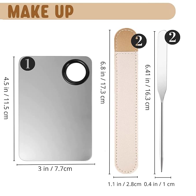 Makeup Spatula and Makeup Palette, Stainless Steel Foundation