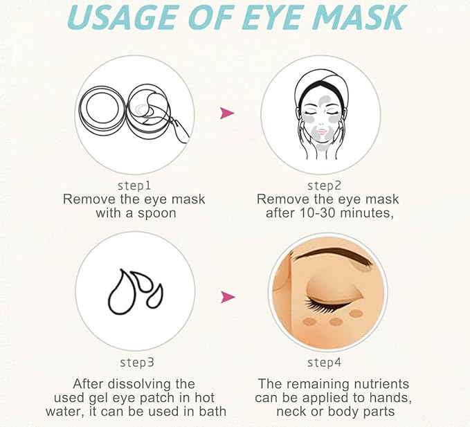 PURABEAUTY Advanced Eye Treatment Mask, Anti-Aging, Reduce Wrinkles and Fine Lines, Under Eye Treatment For Dark Circles, Under eye Mask For Puffiness- 60 PCs