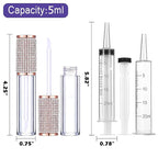 AMORIX 72 Pack 5ml Crystal Rhinestone Lip Gloss Tubes with Wand 5ml Empty Lip Gloss Containers Lipgloss Bottles with Stoppers 4pcs Syringes + Labels for DIY Lip Gloss Balm