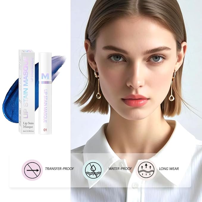 Matte Lip Gloss Peel Off Masque - Peel Off Lip Stain Tattoo, Peachy Rose Peel Off Lip Tint，Long Lasting Waterproof Transfer-proof Lip Mask Lip Stain Peel Off Lip Gloss,Stay Lip Makeup.01#