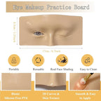 Makeup Practice Face, Makeup Mannequin Face with Makeup Practice Face Board, 3D Reusable Practice Eye Makeup Face Eyeshadow Mannequin for Professional Makeup Artists and Beginner to Practice Makeup