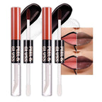 2Pcs Lip Stain Peel Off Lip Gloss oil Dual-Ended Combo, Lips Liner Stain Peel Off Masque, Long Lasting & Waterproof, Transfer-Proof Lip Tint Stain with Lip oil for All Skin Type 06#+07#