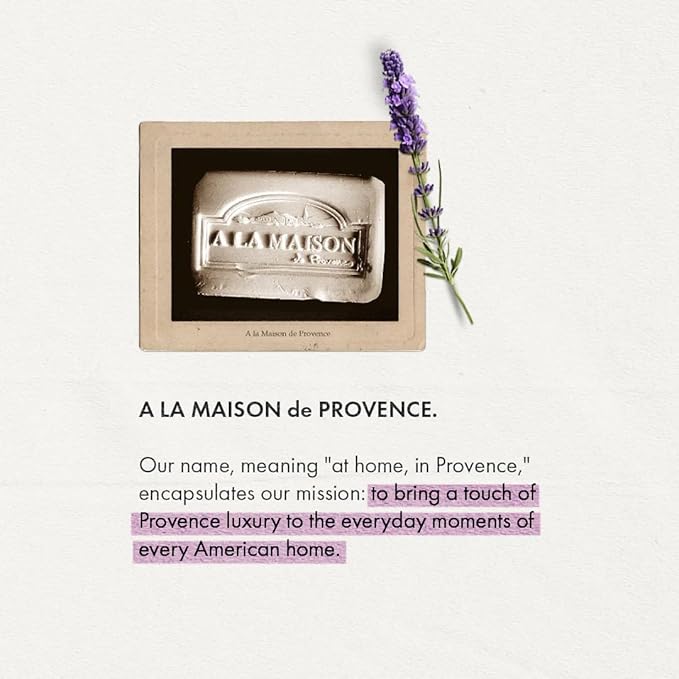 A La Maison de Provence Natural Aluminum-Free Deodorant Traditional French Milled Formula | Long Lasting Safe and Effective | Free of SLS, Parabens and Sulfates (3 x 2.4 oz, Lavender Aloe)