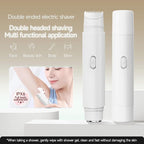 Bikini Trimmer for Women Pubic Hair: 2 in 1 Eletctric Razors for Women - Rechargeable Eletctric Shaver - IPX6 Waterproof Bikini Trimmer,Suitable for Underarms, Legs, Arms, Body,Face (White)