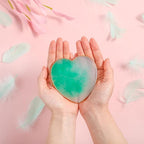 Sibba Resin Nail Art Palette Nail Mixing Palette Polish Color Mixing Plate Golden Edge Nail Holder Display Board Heart Shape Cosmetic Mixing Tools (Green)