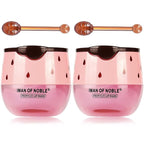 2Pcs Strawberry Vitamin E Lip Masks，Lip Balm Honey Pot，Hydrating & Prevention Dry and Cracked Lip Scrubs Exfoliator，Lip Sleep Mask Reduces Lip Lines，Lip Exfoliating Balm Sleeping Lip Mask
