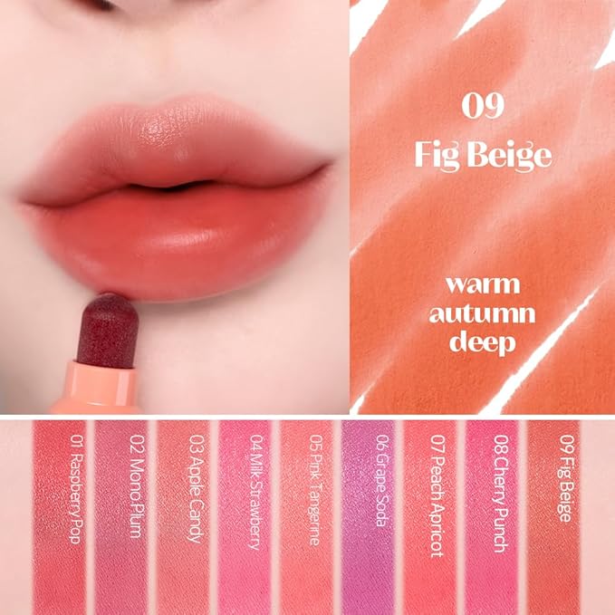 ETUDE Dear Darling Marker Tint #9 Fig Beige (5g) | Hydrating & Long Lasting Lip Stain | High Pigmented Lip Maker with Easy Drawing Tip | Korean Daily Lip Tint, Korean Makeup, Kbeauty