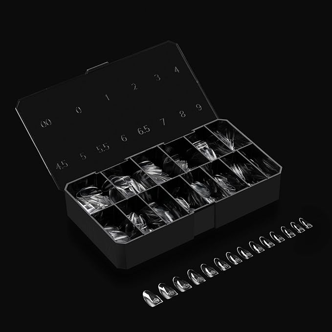 Apres Gel-X® Round Box of Nail Tips | 280 Gel-X Tips, Soft Tips, 14 Sizes 00-9 | Half-sizes Included (Natural Round Medium, 280.00 Fl Oz (Pack of 1))