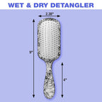 The Knot Dr. hair brush by Conair - Detangling hair brush - Removes Knots and Tangles in wet or dry hair- hair brushes for women - Floral Print