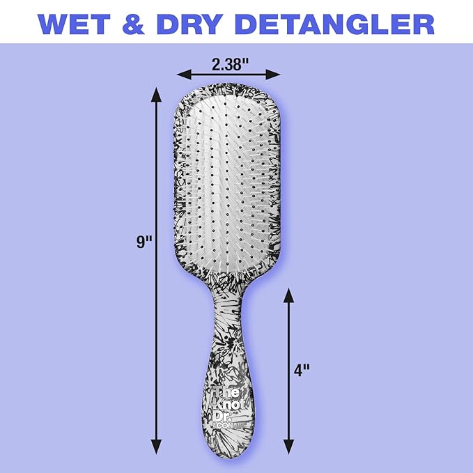 The Knot Dr. hair brush by Conair - Detangling hair brush - Removes Knots and Tangles in wet or dry hair- hair brushes for women - Floral Print