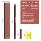 evpct 1Pcs Chestnut Matte Long Lasting Lip Liner Pencils Makeup for Shaping & Sculpting Lips, No Transfer Long Wear Waterproof Pigmented Lip Liner lipliners Crayon Lipstick Pencil Sharpener 12