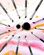 EIGSHOW Eyeliner Brush Gel Eyeliner Makeup Brush for Precise Eye Liner Eyebrow Eyelid Ultra Thin with Curved Bristle (E865 2Pieces)