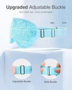 Luxtude Gel Eye Mask Cooling Eye Mask for Dry Eyes 2PCS, Heated Warm Eye Ice Pack Reusable Gel Sleep Mask, Frozen Cold Eye Compress for Puffiness/Dark Circles/Headaches/Allergies (Blue)