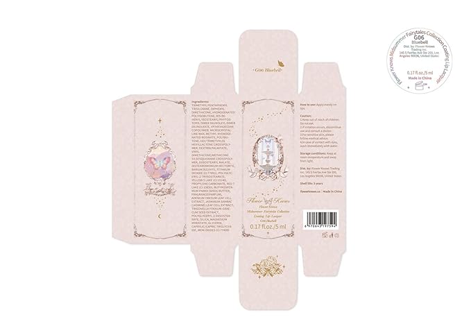 Flower Knows Midsummer Fairytales Lip Gloss-Glowy Moisturizing Coating Lip Lacquer-Hydrating Tinted Lip Oil for Girls&Women-Vegan & Cruelty Free-0.17Fl Oz(G06 Bluebell)