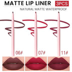 evpct 3Pcs Retractable Lip Liner Pencils Set Pack for Shaping & Sculpting Lips, Dark Mauve Maroon Purple Plum Ruby Red Creamy Matte Velvet Pigmented Lip Liner lipliners Crayon Lipstick,06 + 07 + 11