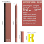 evpct 3Pcs Nude Brown Burnt Orange Matte Long Lasting Wear Lip Liner Pencils Makeup Set for Shaping & Sculpting Lips, No Transfer Waterproof Pigmented Lip Liner Crayon lipliners Lipstick Pencil 2+3+9