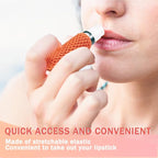 WKieason Lip Balm Sleeves Holder Keychain 4pcs Clip on Chapstick Keychain Holder Pouch Tight-Knit Elastic Lipstick Key Chain Holder