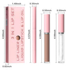 3-in-1Natural Nude Matte Lip Stain Kit | Waterproof Lip Liner + Hydrating Matte Lip Gloss + Nourishing Lip Oil | Long Lasting Plumping to Create Perfect Lip Makeup.04#