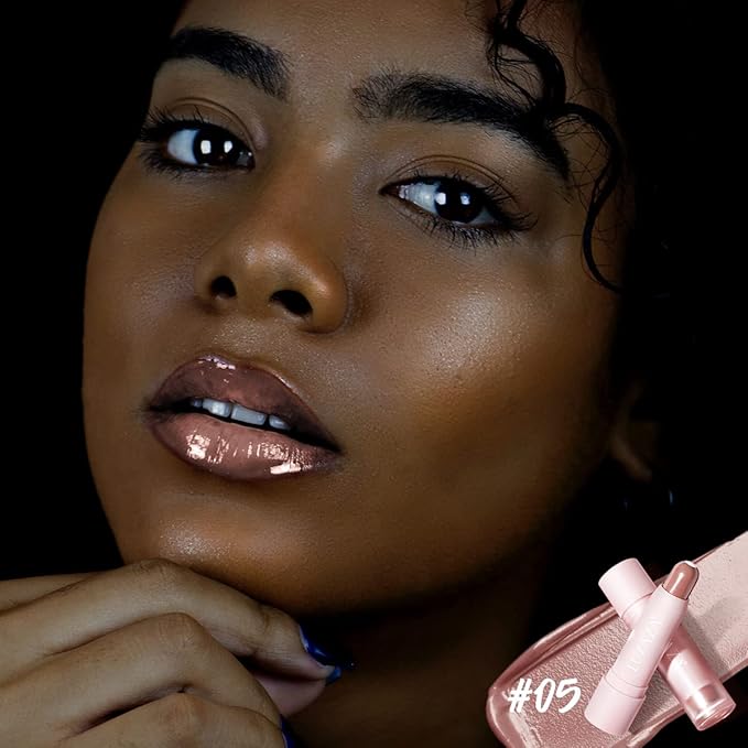 2PCS Tinted Lip Balm Chapstick with Color, Natural Semi - Gloss Finish, Hydrating/Coloring 2 in 1 Moisturizer Lip Stick for Girls & Women #04+#05