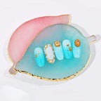 1 Pcs Leaf Resin Nail Art Palette Painting Makeup Palette Tray Cosmetic Nail Gel Polish Colors Mixing Pallet White