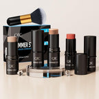 3 Pcs Contour Highlighter Stick Cream Blush for Set（Send brushes）