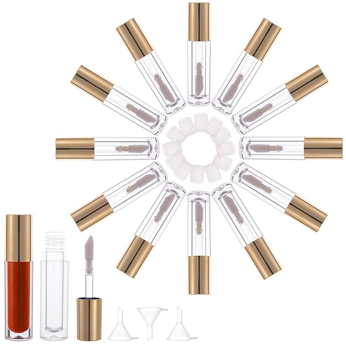 YITOU 12PCS Lip Glaze Bottle Empty 5ml, Transparent Glaze