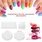 Glass Nail Art Palette Transparent Paint Drawing Colorful