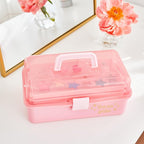 3C4G Pink and Gold Hard Case Makeup Storage