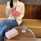 Pazimiik checkered makeup bag for