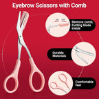 TsMADDTs Tweezers for Women Facial Hair, 8 in 1 Eyebrow Kit with Tweezers, Eyebrow Trimmer Scissors, Razor, Brush with Travel Bag, Hair Plucking Daily Beauty Tools