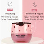 2PCS Strawberry Sleeping Lip Mask,Bee Lip Balm Lip Mask Honey Pot Propolis Moisturizing Lip Balm with Stick,Plumping Lip Hydrating Prevention Dry & Cracked Lip Scrubs Exfoliato Lip Wrinkle Care