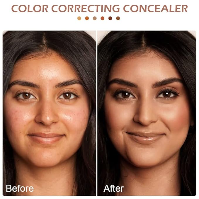 6 Color Correcting Concealer Palette With Concealer Brush, Correcting