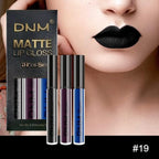 evpct 3Pcs Dark Black Purple Blue Matte Liquid Lipstick Halloween for Women Long Lasting Smudge Proof Black 24 Hours Original Lip Liner and Lipstick Stain Makeup Set labial mate larga duracion 24