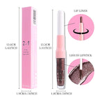 evpct Dark Brown Metallic Glitter Lip Liner and Lipstick Combo Lip Gloss Stain Set Makeup for Women Long Lasting Waterproof 24, Chocolate Metallic Shimmer Frosted Iridescent Shiny Liquid Lipstick 11