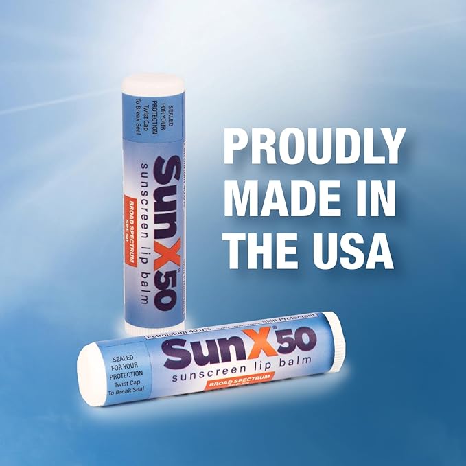 CoreTex Sun X 50 Lip Balm SPF 50 (Pack of 50) - Sunscreen Lip Balm, Water Resistant up to 80 Minutes & Free of Parabens & Oxybenzone - SPF 50 Broad Spectrum (UVA/UVB) Lip Protection