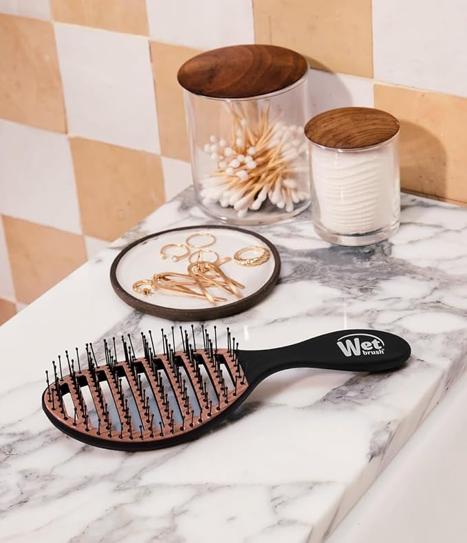 Wet Brush Ceramic Speed Dry Hair Brush, Black - Vented Design & Soft HeatFlex Bristles Are Blow Dry Safe - Ergonomic Handle Manages Tangles - Pain-Free Hair Accessories