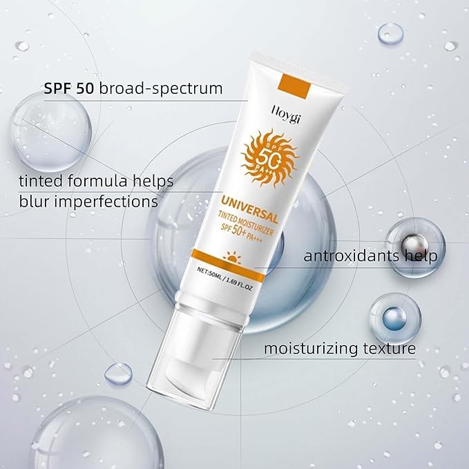 Face Tinted Sunscreen, Universal Sunscreen SPF 50+++, Suitable for All Skin Types, Travel Size Sunscreen