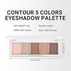 Erinde 5 Colors Matte Eyeshadow Palette Makeup, Neutral Nude Brown Light Brown Cool-Toned Taupe Eye Shadow, Long Wearing Waterproof Everyday Eye Makeup for Brown Eyes, 02