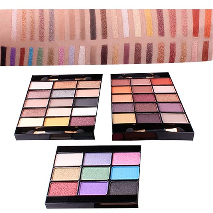 Professional 39 Colors Eyeshadow Palette All-in-one Cosmetic Makeup Gift Set including Matte Shimmer Highly Pigmented Eye Shadows, Blush, Pressed Powder and Lipstick