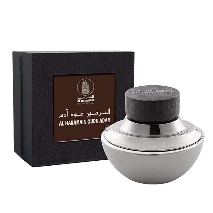 Al Haramain Oudh Adam Eau De Parfum Spray for Unisex - Arabian Perfume for Women and Men - Long Lasting Fragrance with Notes of Saffron, Lavender, Patcholi & Musk - Arabic Cologne - 2.5 oz EDP Spray