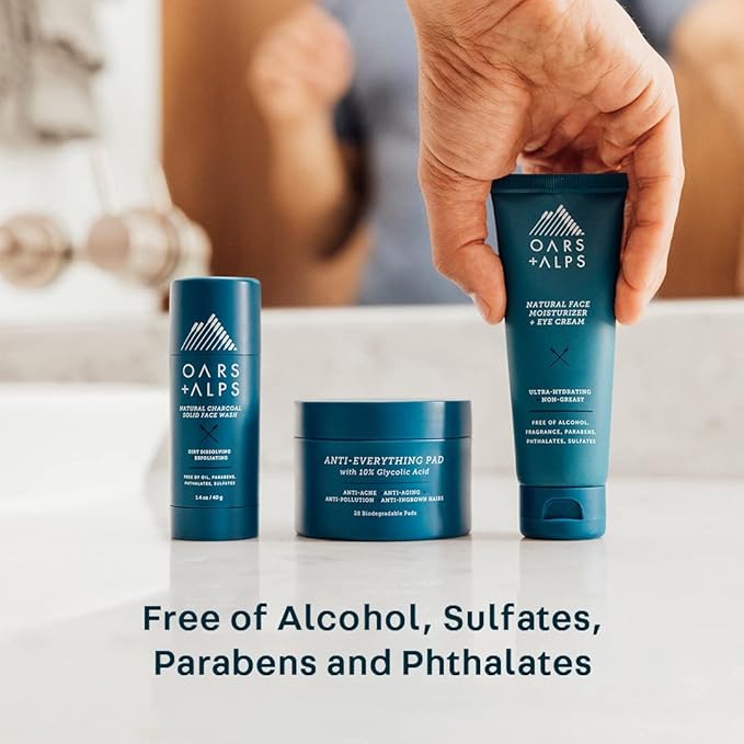 Oars + Alps Face Moisturizer and Eye Cream, Dermatologist Tested Skin Care Infused with Aloe Leaf Juice and Vitamin E, TSA Friendly, 2.5 Fl Oz, 2 Pack