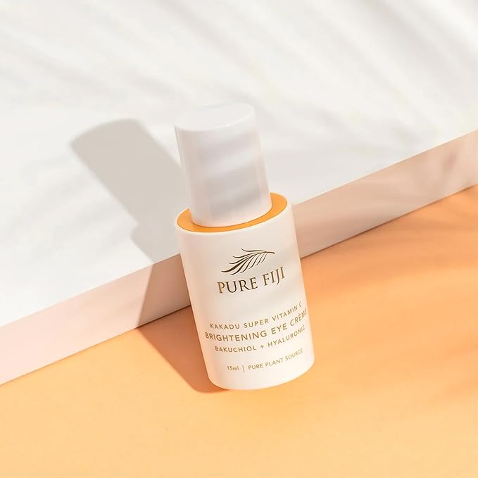 PURE FIJI Eye Cream Vitamin C Brightening Eye Cream, Under Eye Cream for Wrinkles and Bags, Under Eye Cream For Dark Circles, Smoothing & Anti-Aging Skincare (0.5oz/15ml)