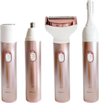 Electric Razor for Women, Hair Trimmer for Bikini Legs Womens Shaving Eyebrow Lips Body Face Beard Mustache Nose Arm Armpit Facial Hair Removal for Women's Shaver 4 in 1 Kit, Type-C Charging Port