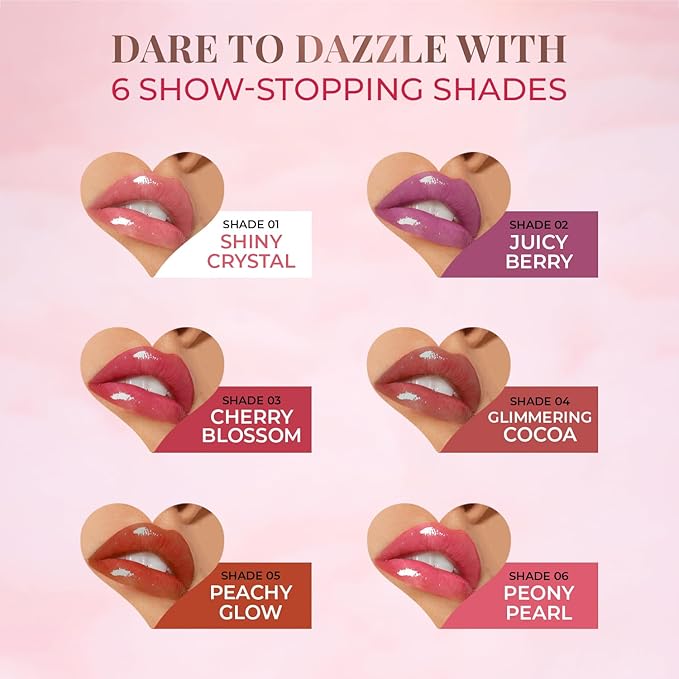 Serum Infused Lip Gloss for Women, Lightweight Non-Sticky High Glossy Moisturizing and Hydrating Lip Gloss 3 ml